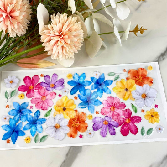 Colorful Floral | 16 oz UV DTF Wrap