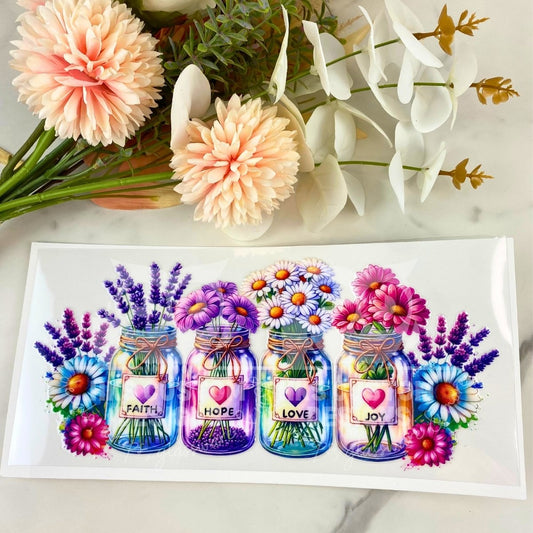 Flower Jars | 16 oz UV DTF Wrap