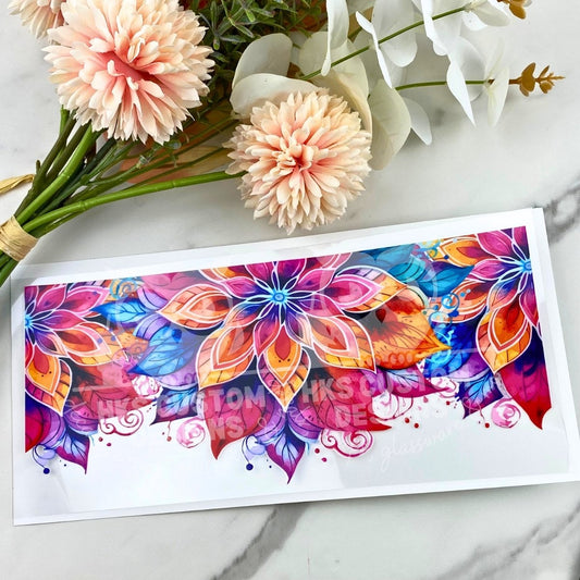 Floral Mandala | 16 oz UV DTF Wrap