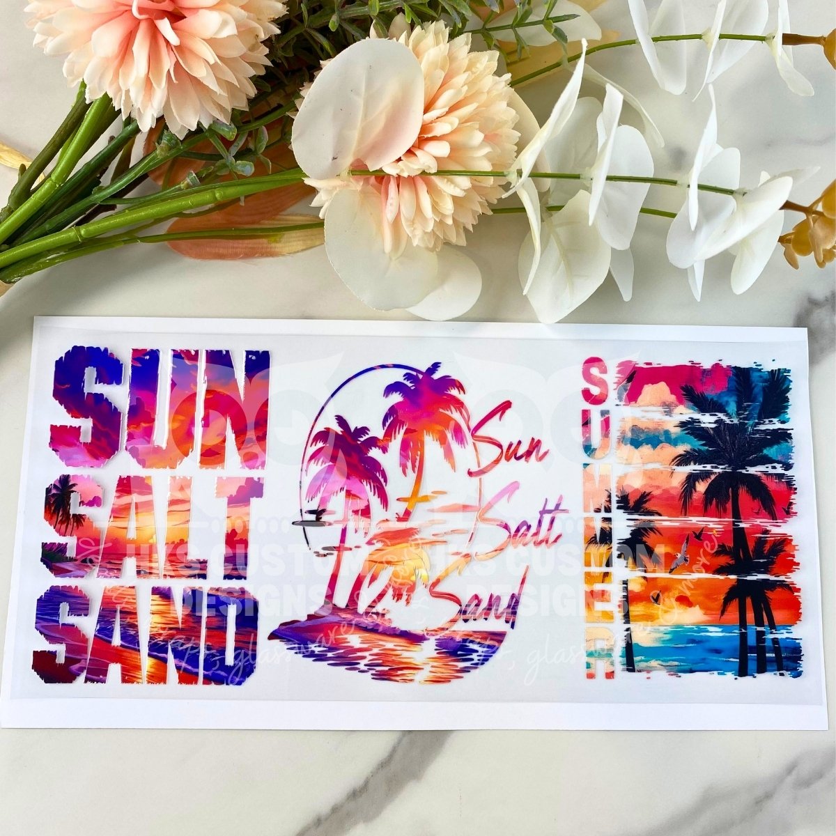 Sun Salt Sand Summer | 16 oz UV DTF Wrap