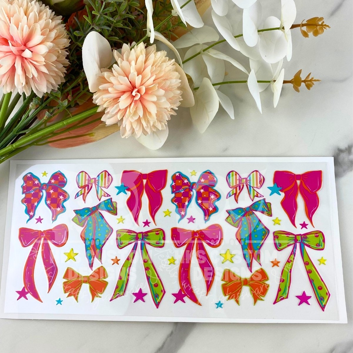 Colorful Bows | 16 oz UV DTF Wrap
