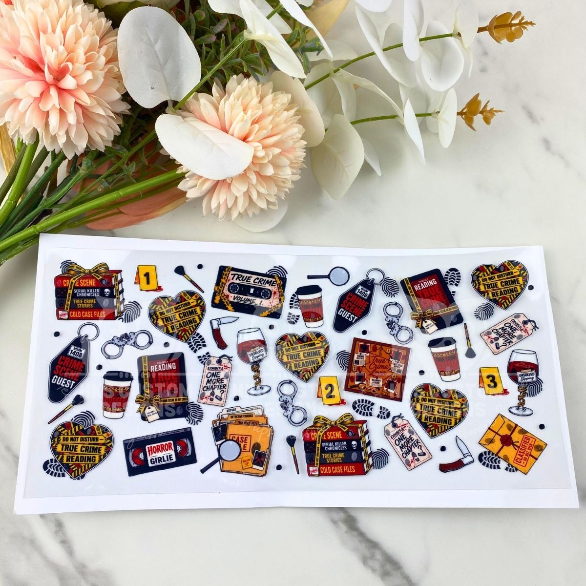 True Crime Icons | 16 oz UV DTF Wrap