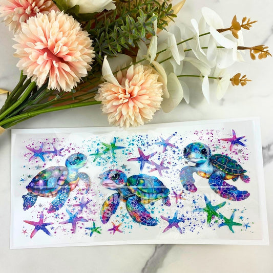 Sparkle Turtle | 16 oz UV DTF Wrap