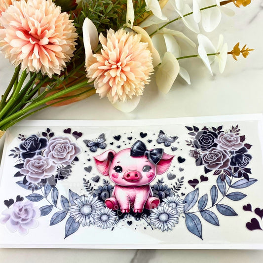 Cute Pig | 16 oz UV DTF Wrap