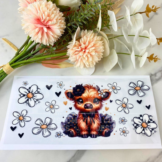 Black Tutu Cow | 16 oz UV DTF Wrap