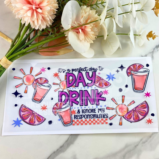 Day Drink | 16 oz UV DTF Wrap