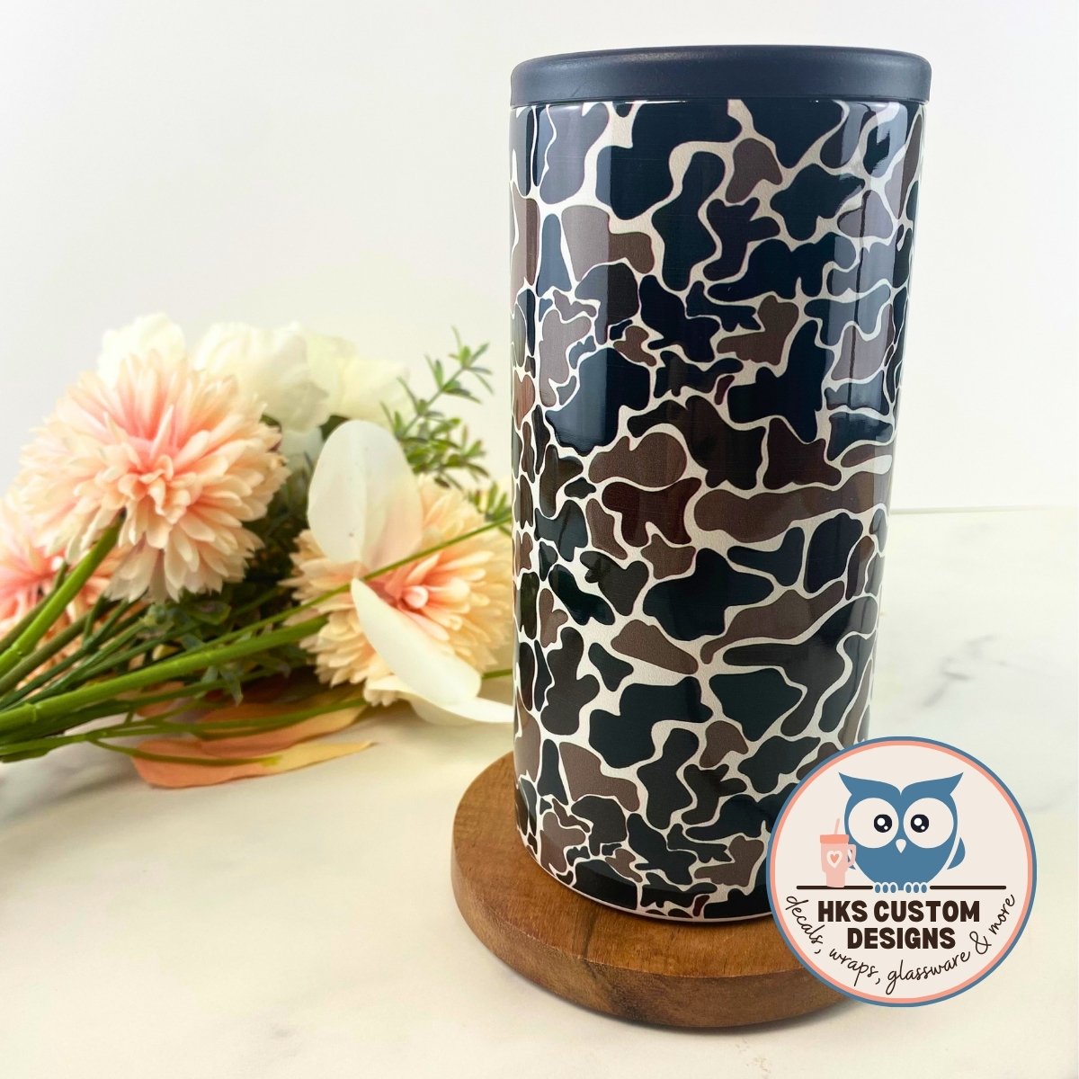 12 oz Patterned Stainless Steel Can Cooler