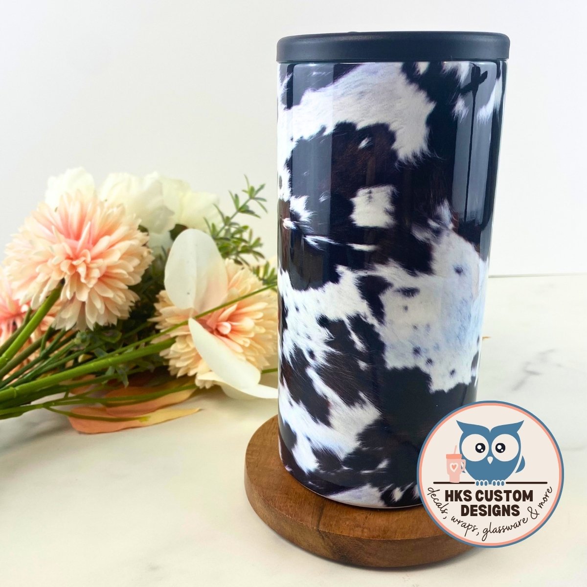 12 oz Patterned Stainless Steel Can Cooler