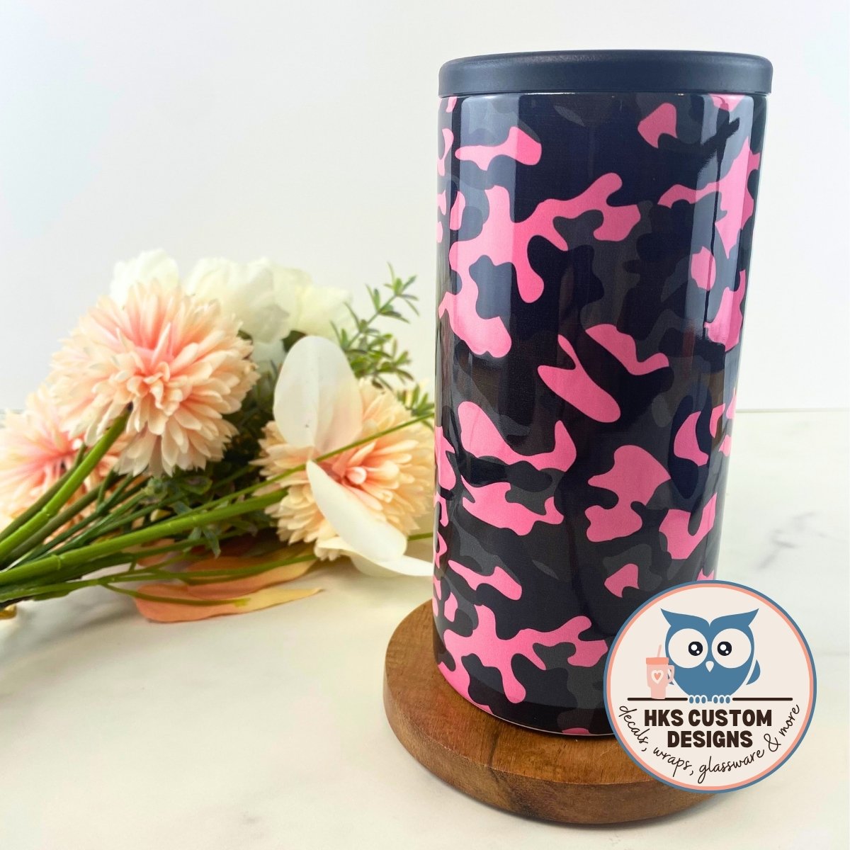 12 oz Patterned Stainless Steel Can Cooler