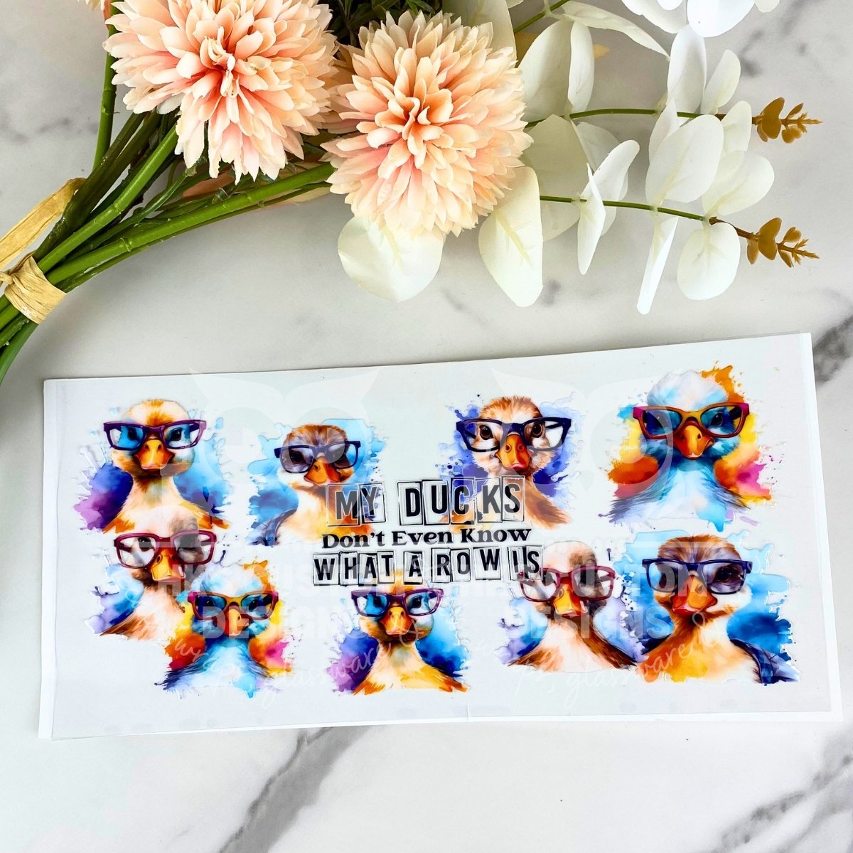 Ducks in a Row | 16 oz UV DTF Wrap