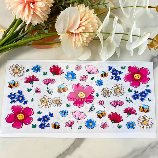 Bee Floral | 16 oz UV DTF Wrap