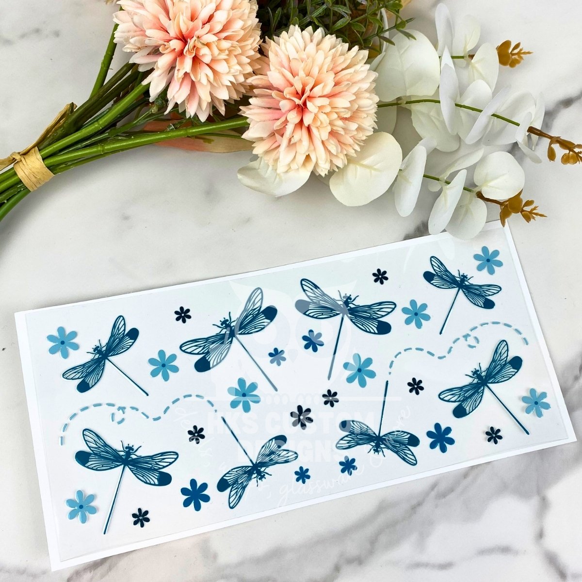 Blue Dragonfly | 16 oz UV DTF Wrap