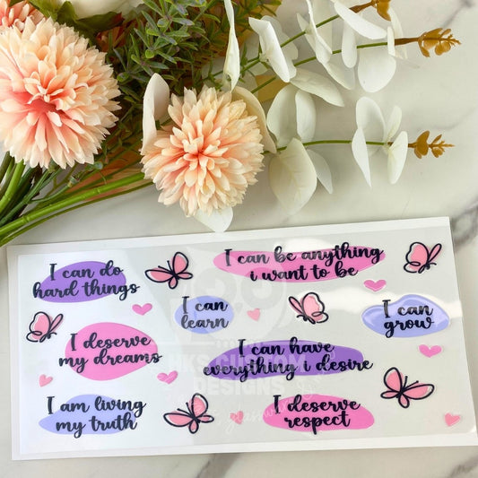 Affirmations2 | 16 oz UV DTF Wrap
