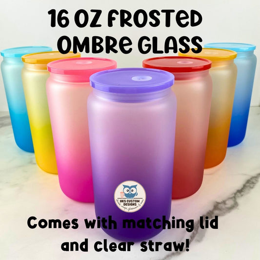 16 oz Frosted Ombre Glass
