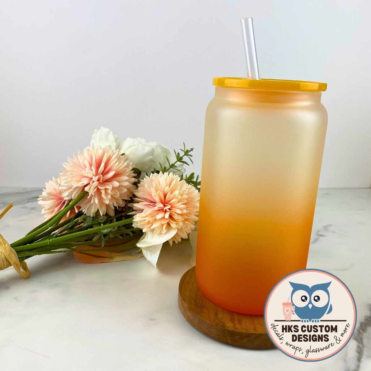 16 oz Frosted Ombre Glass
