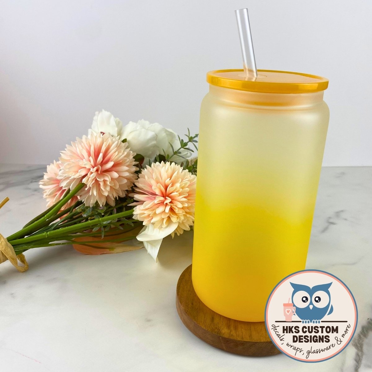 16 oz Frosted Ombre Glass