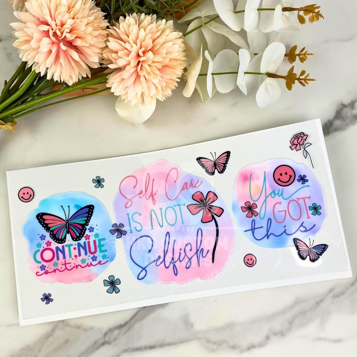 Self care is not selfish | 16 oz UV DTF Wrap