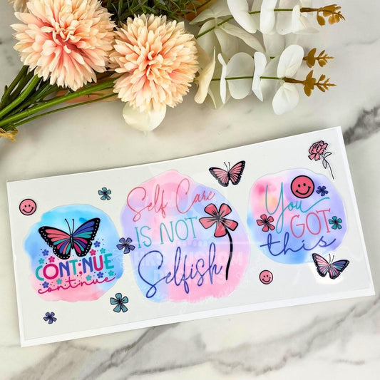 Self care is not selfish | 16 oz UV DTF Wrap