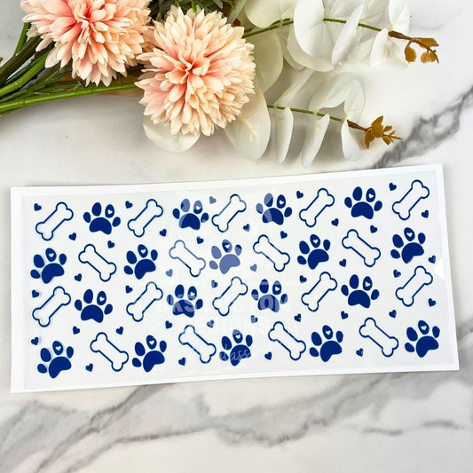 Paw Prints & Bones | 16 oz UV DTF Wrap