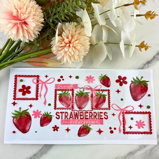 Fresh Strawberries | 16 oz UV DTF Wrap