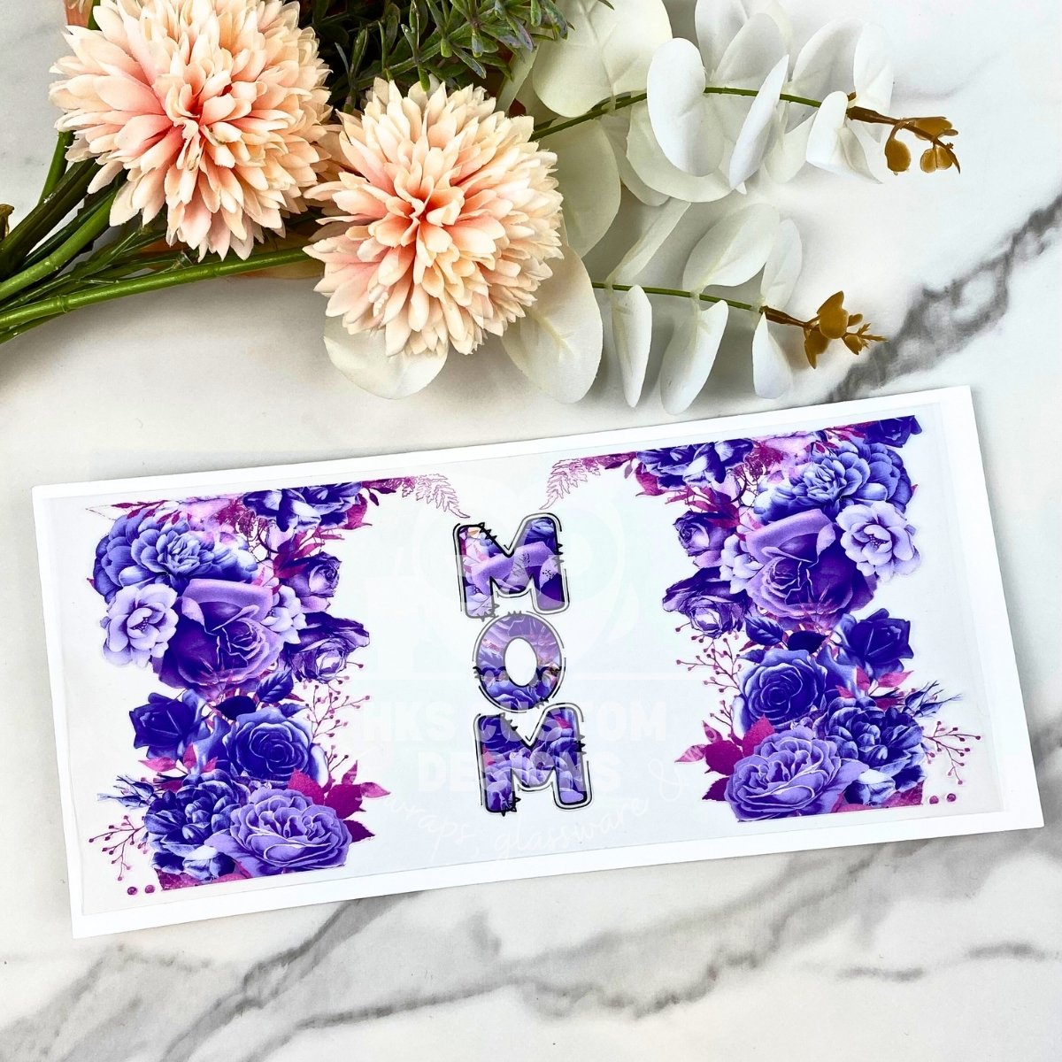 Mom (purple floral) | 16 oz UV DTF Wrap