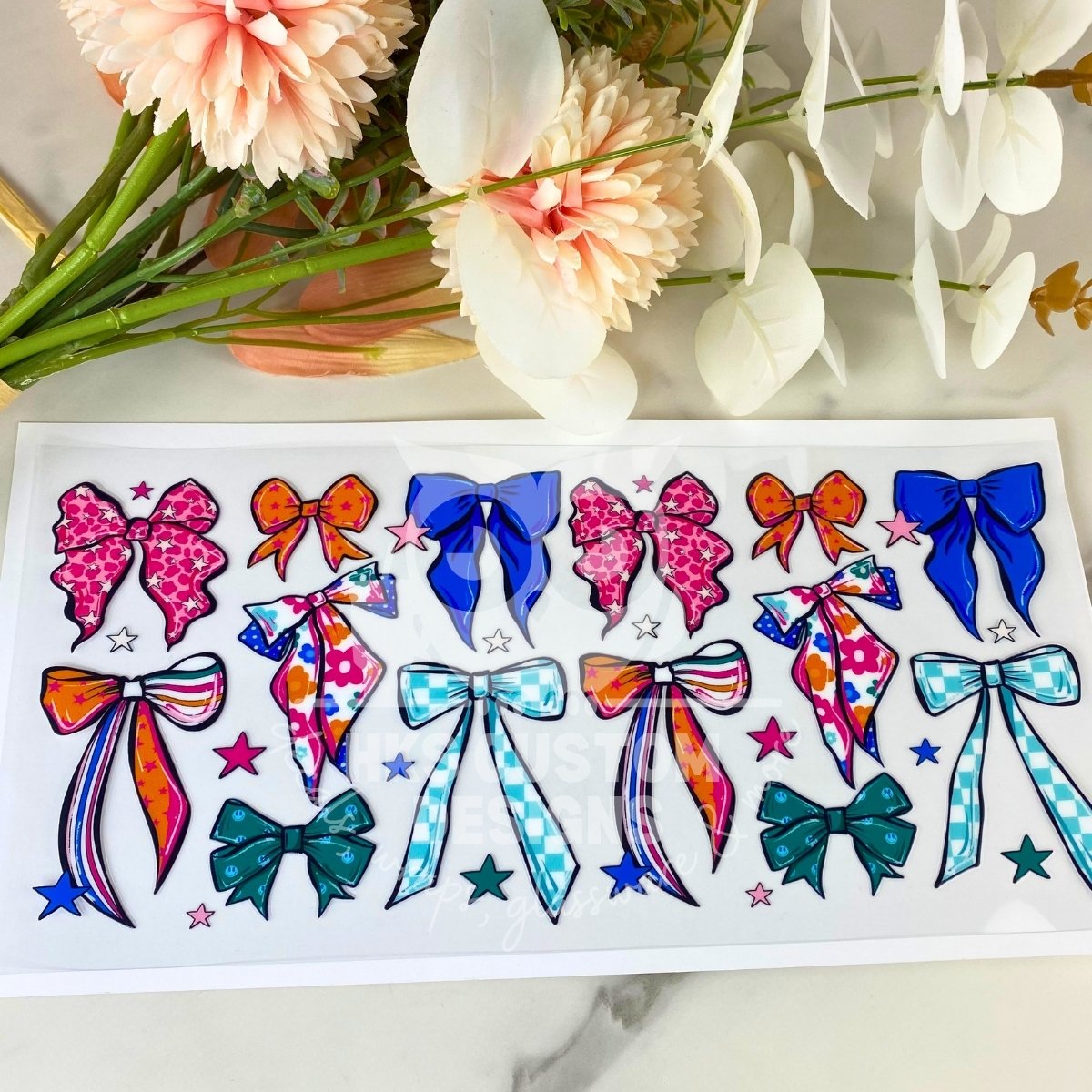 Colorful Bows2 | 16 oz UV DTF Wrap
