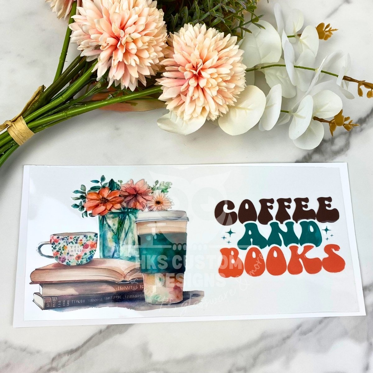 Coffee & Books | 16 oz UV DTF Wrap