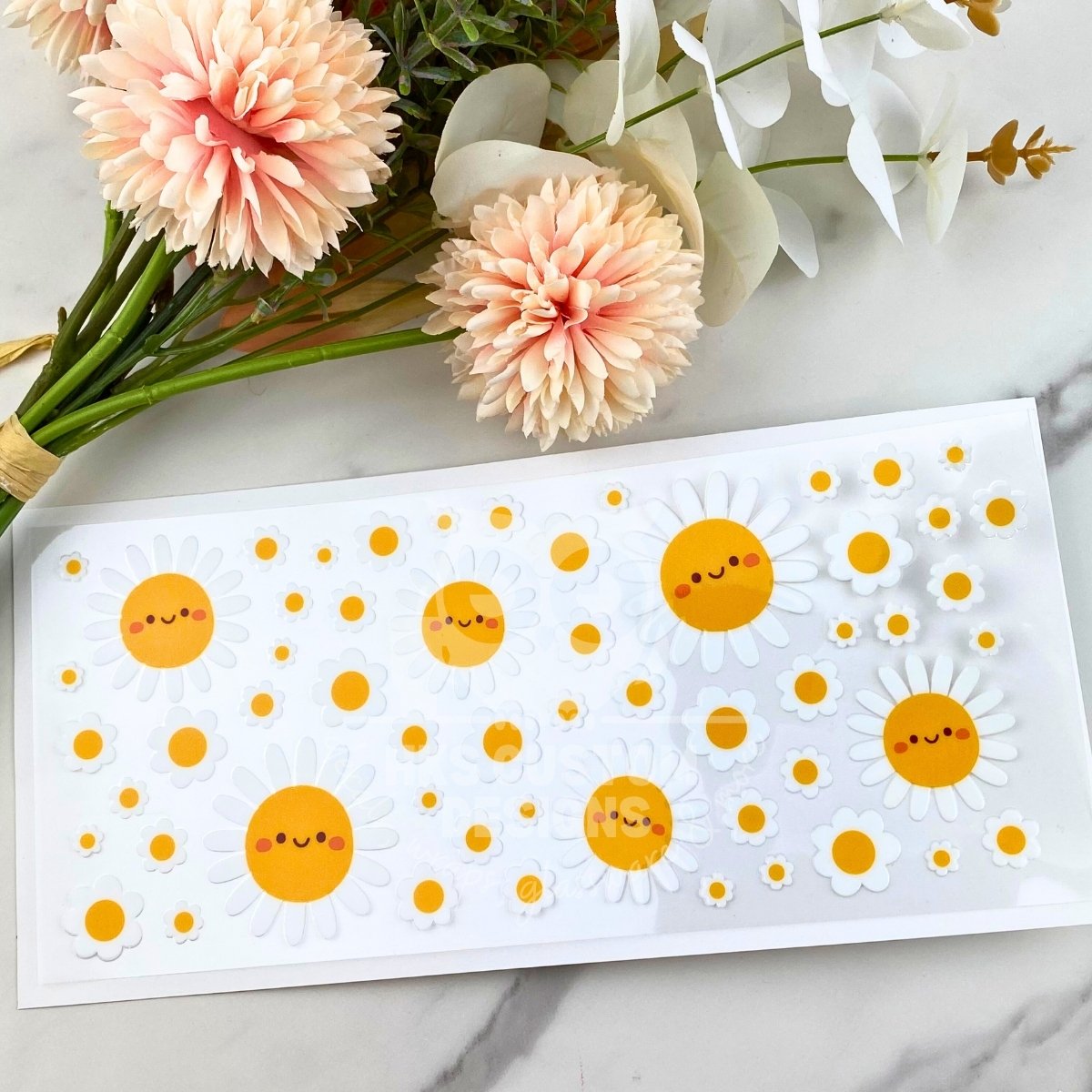 Happy Daisy | 16 oz UV DTF Wrap