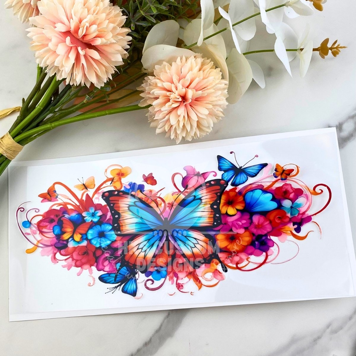 Floral Butterfly | 16 oz UV DTF Wrap