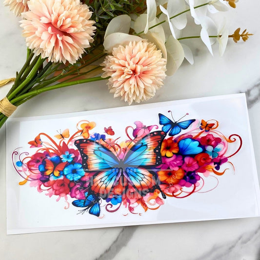 Floral Butterfly | 16 oz UV DTF Wrap
