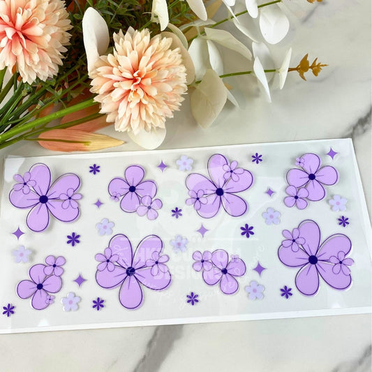 Purple Floral2 | 16 oz UV DTF Wrap