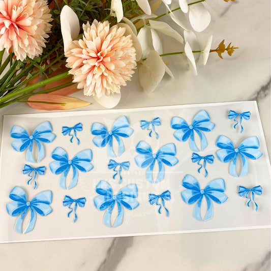 Blue Bows2 | 16 oz UV DTF Wrap
