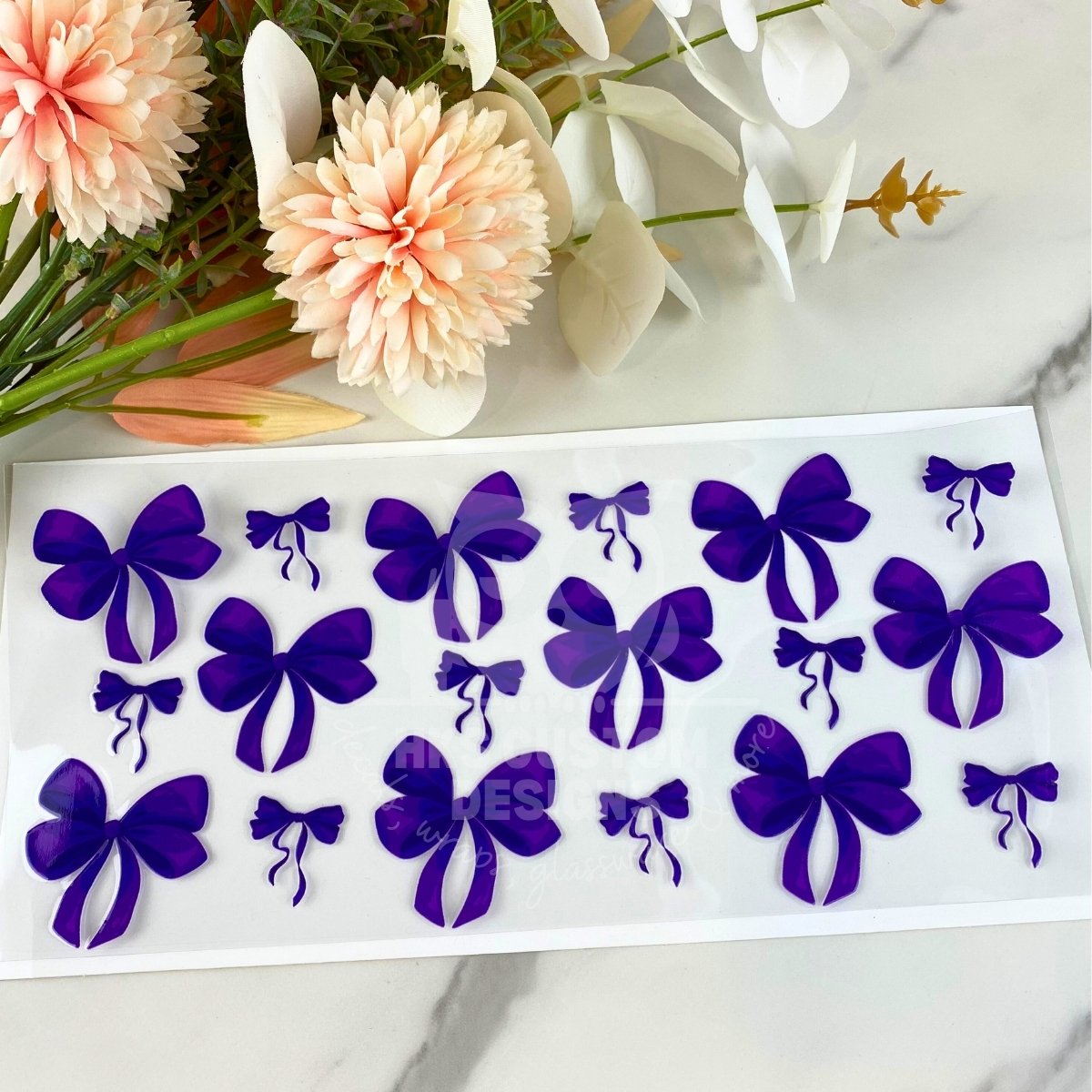Purple Bows | 16 oz UV DTF Wrap