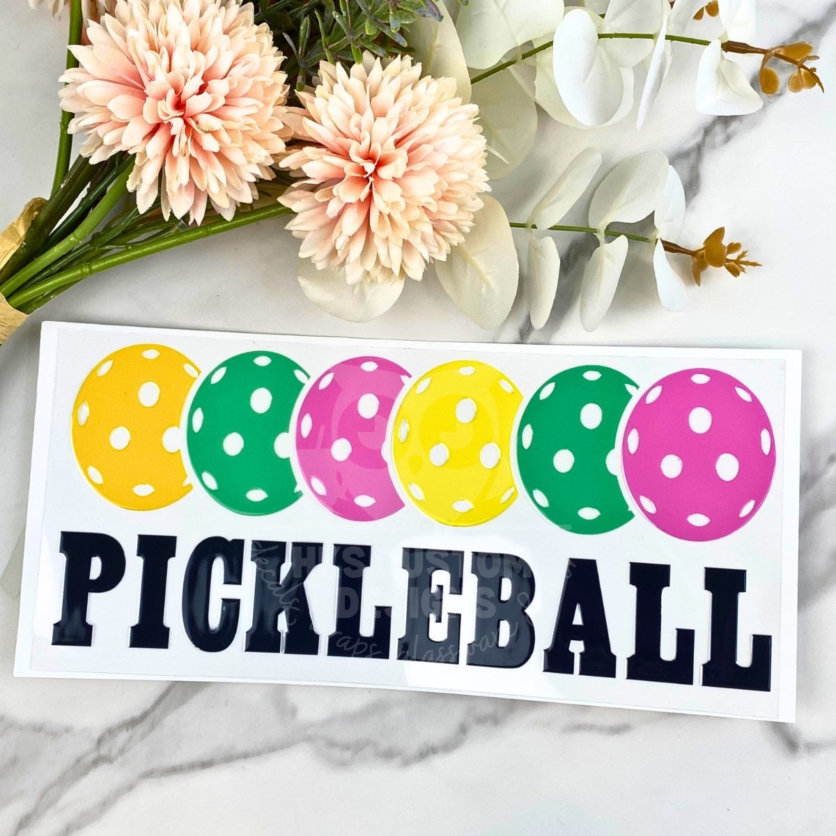 Pickleball (black text) | 16 oz UV DTF Wrap