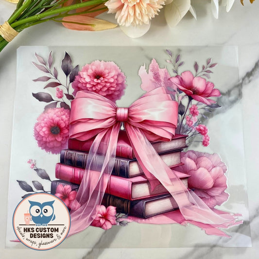 Book Stack with Bow | 20/25 oz UV DTF Wrap