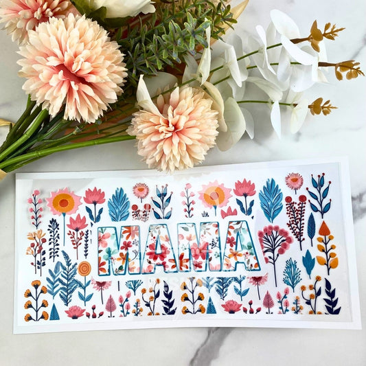 Mama Small Flowers | 16 oz UV DTF Wrap