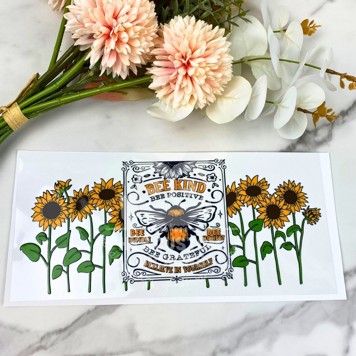 Bee Kind Bee Positive | 16 oz UV DTF Wrap
