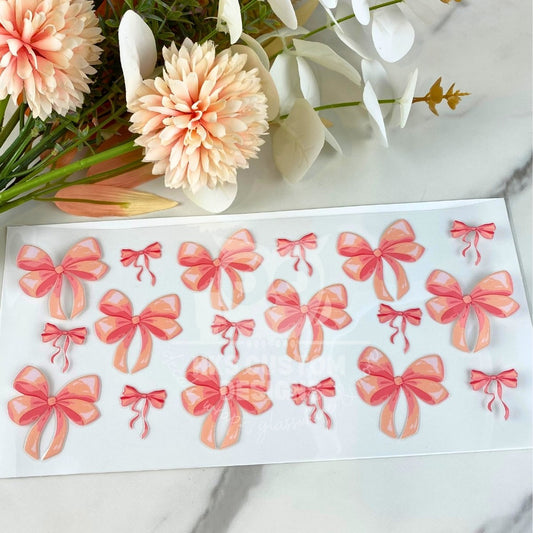 Coral Bows | 16 oz UV DTF Wrap
