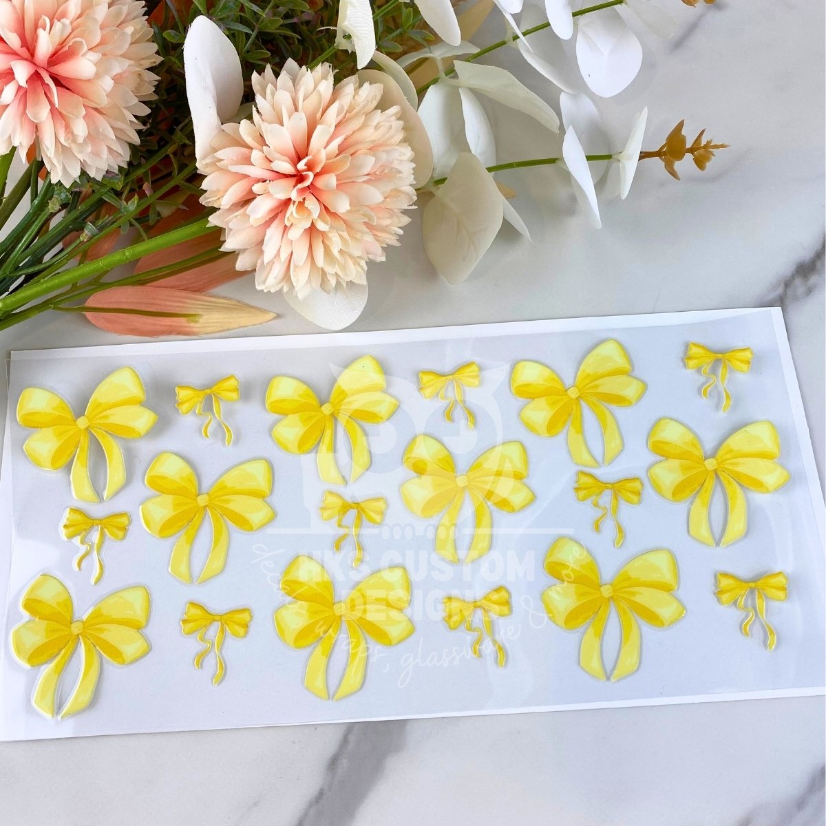 Yellow Bows | 16 oz UV DTF Wrap