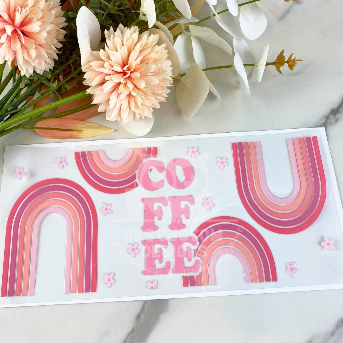 Coffee Rainbows | 16 oz UV DTF Wrap