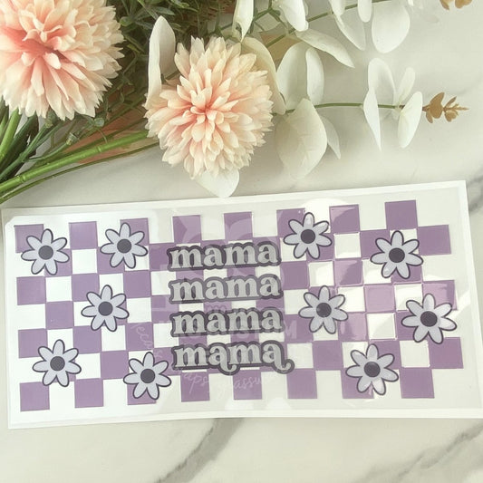 Checkered Mama | 16 oz UV DTF Wrap