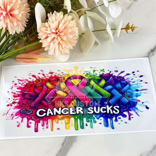 Cancer Sucks | 16 oz UV DTF Wrap