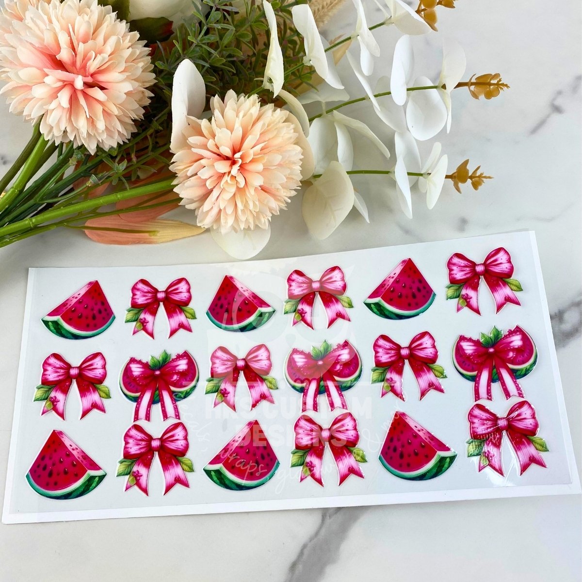 Watermelon and Bows | 16 oz UV DTF Wrap