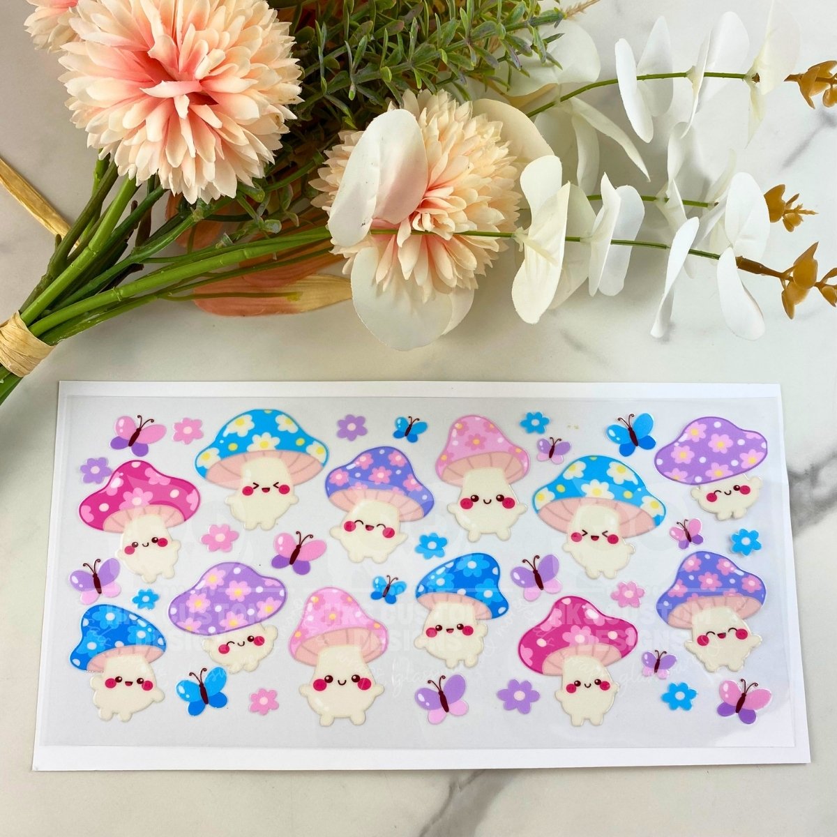Enchanted Mushrooms | 16 oz UV DTF Wrap