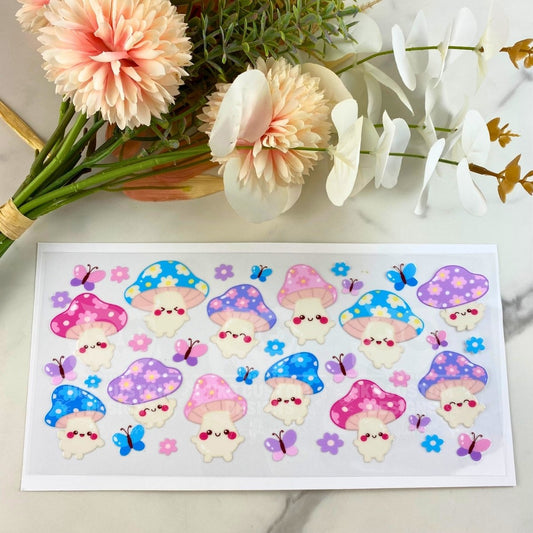 Enchanted Mushrooms | 16 oz UV DTF Wrap