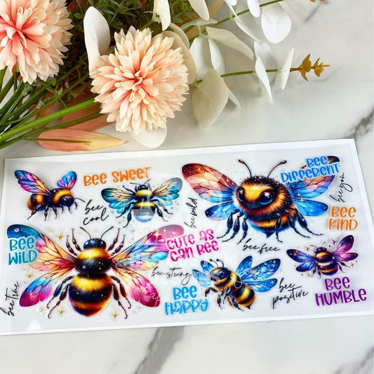 Cute Bee Quotes | 16 oz UV DTF Wrap