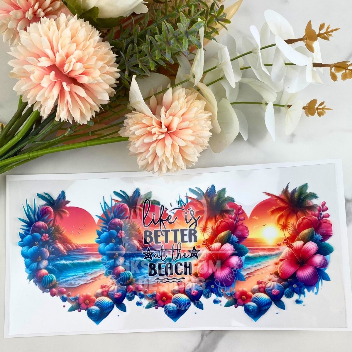 Life is Better at the Beach | 16 oz UV DTF Wrap