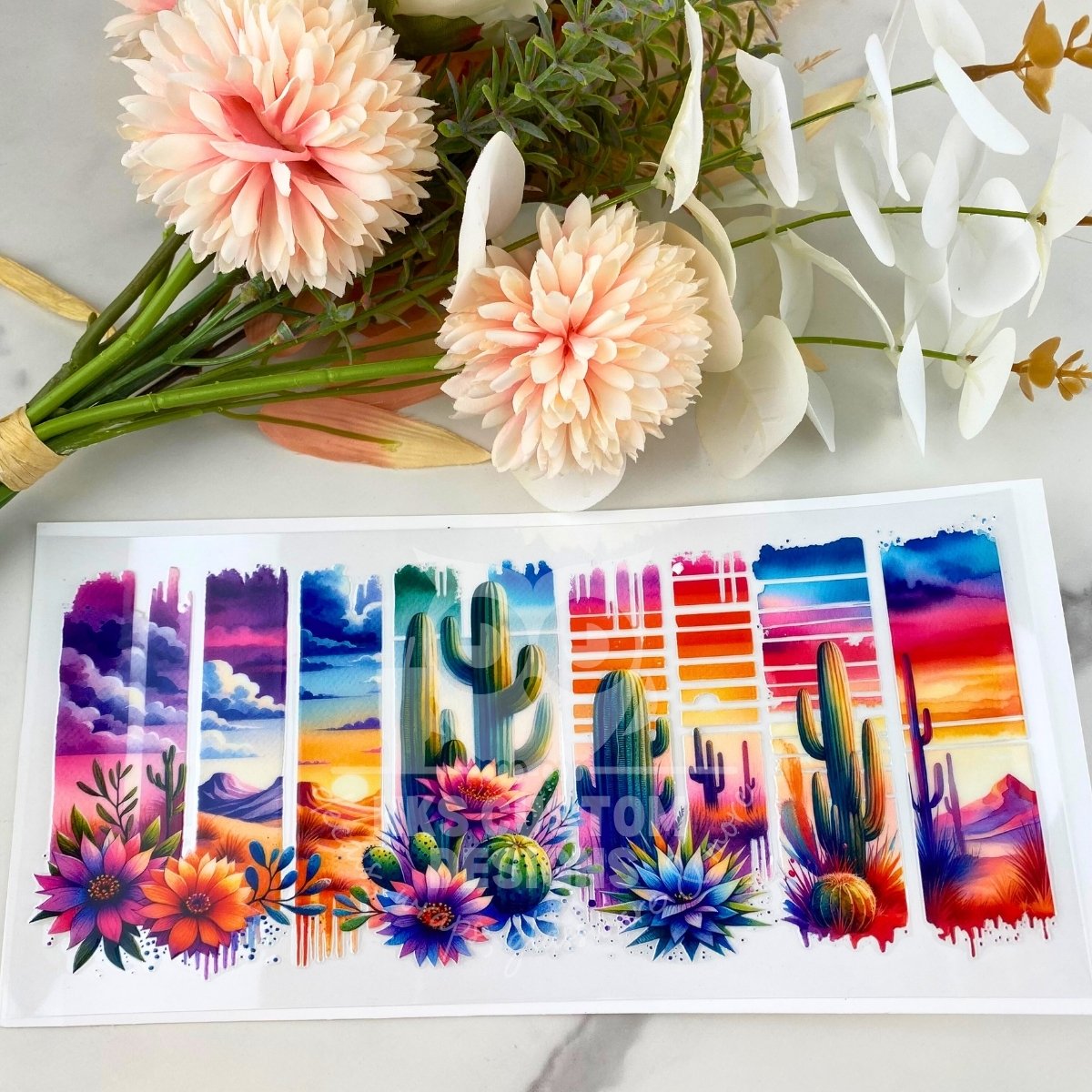 Western Brush Strokes | 16 oz UV DTF Wrap