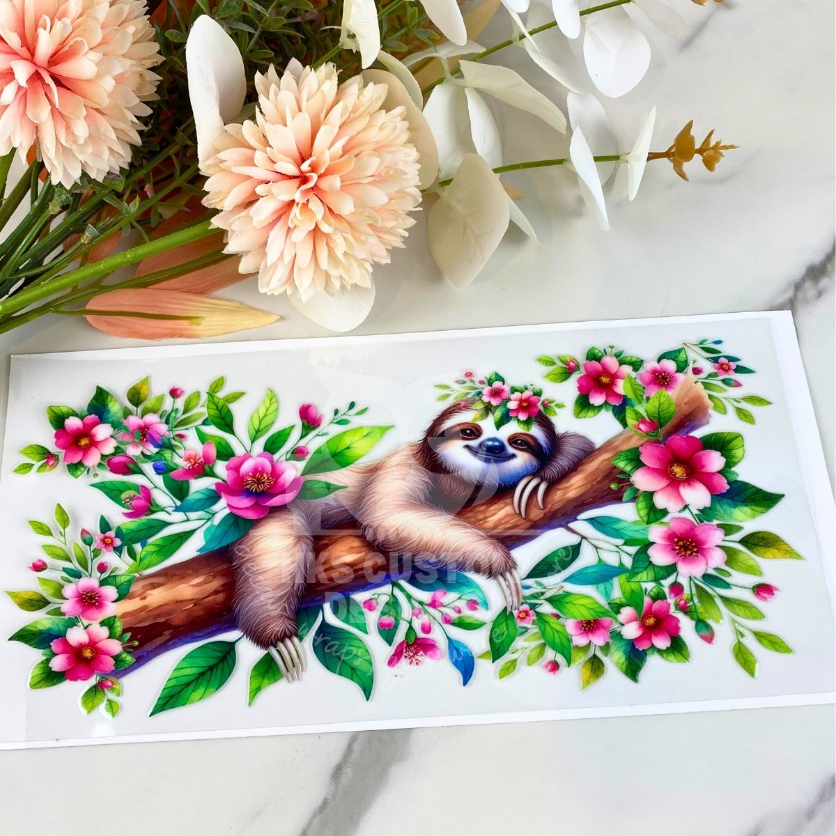 Cute Sloth | 16 oz UV DTF Wrap