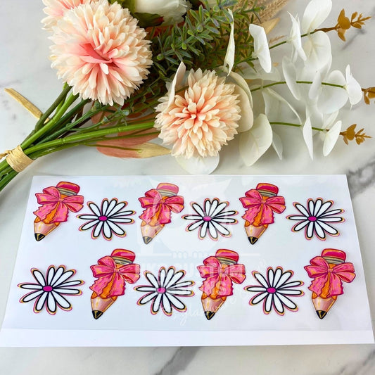 Pencils and Flowers | 16 oz UV DTF Wrap